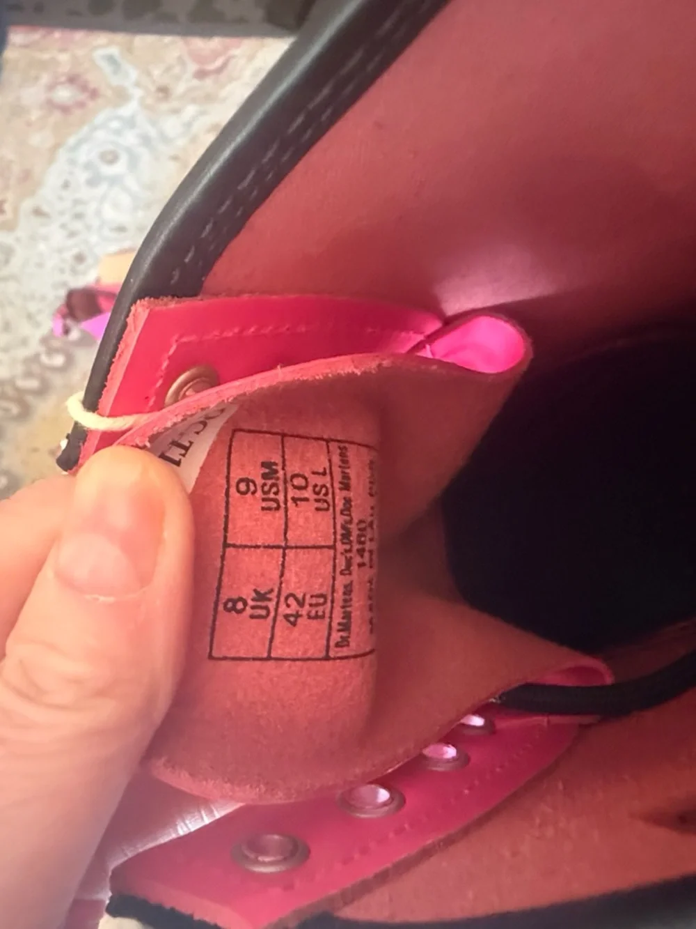 New Dr. Martens Clash Pink 1460 Smooth Leather Boots - Picture 5 of 6